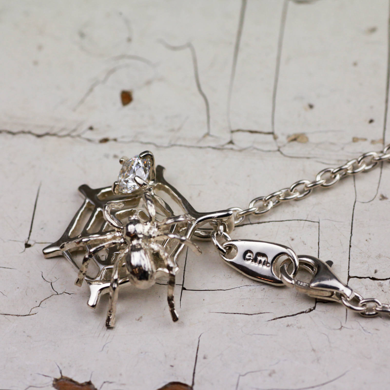 E M 即日発送可 E M ネックレス スパイダー ジルコニア 廃番商品 Gentil ジャンティールキタカミ